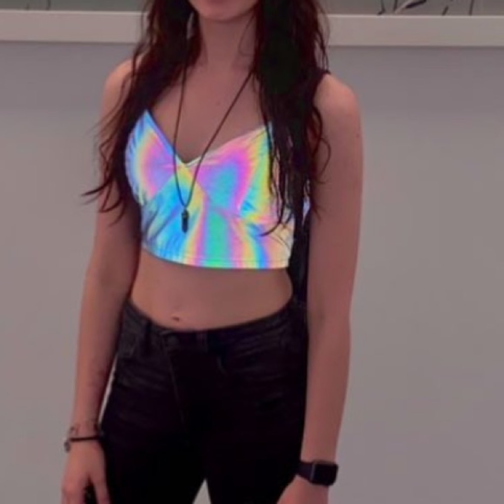 Reflective Crop Cami Top